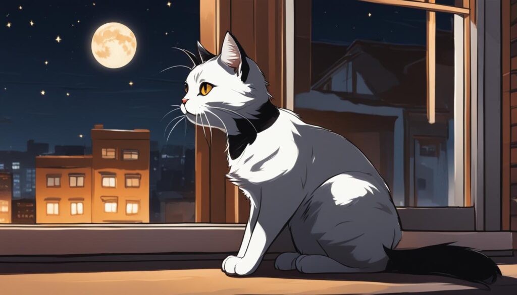 cat meowing at night