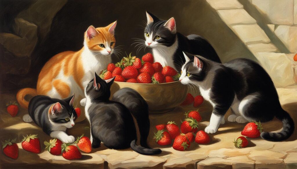 feeding strawberries to cats